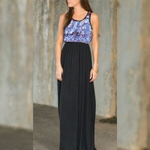 WAPI for Plus Aztec Tribal Side Slit Maxi Dress NWT